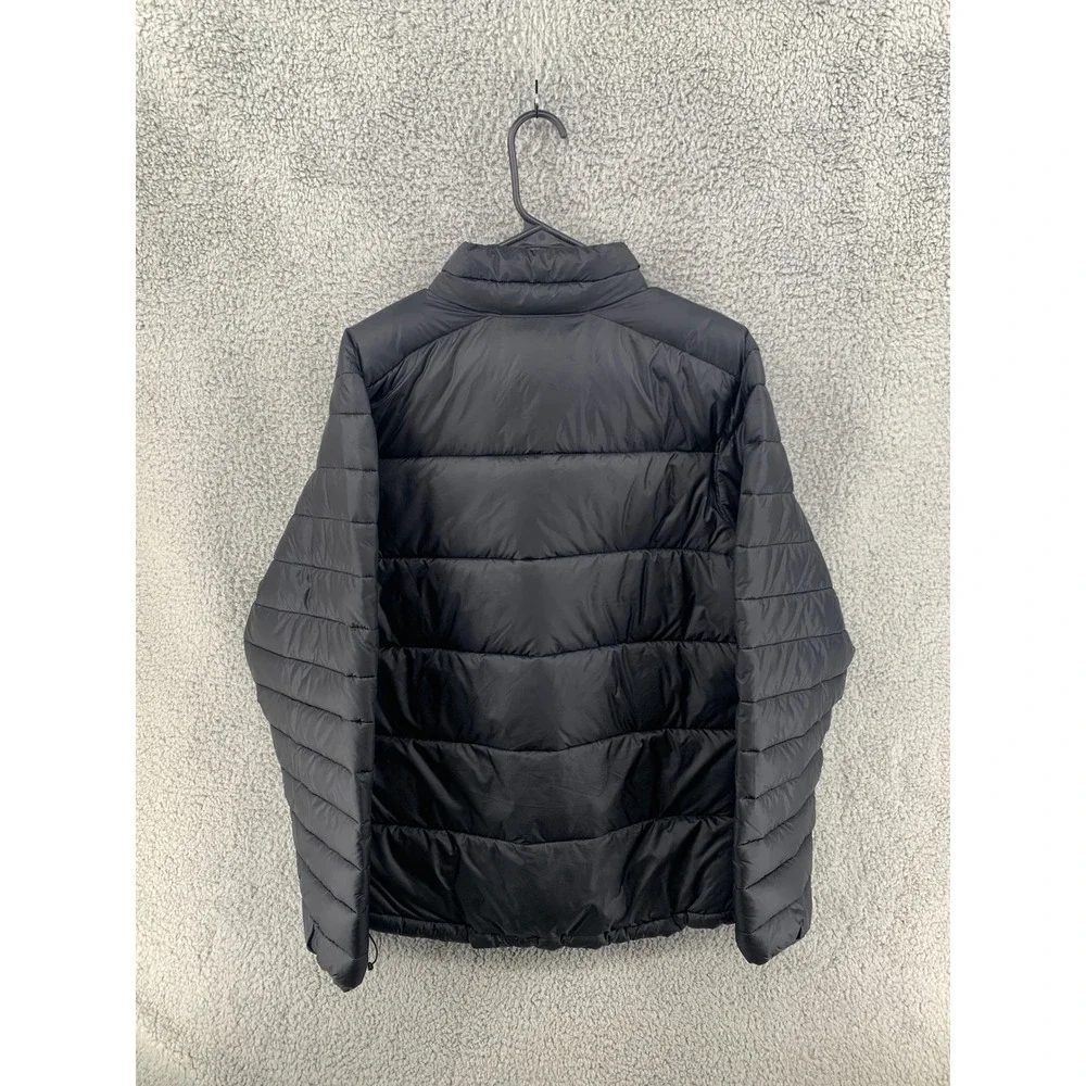 Columbia Black Puffer Jacket Blue Zip Insulated Quilted Coat Mens Sz Medium